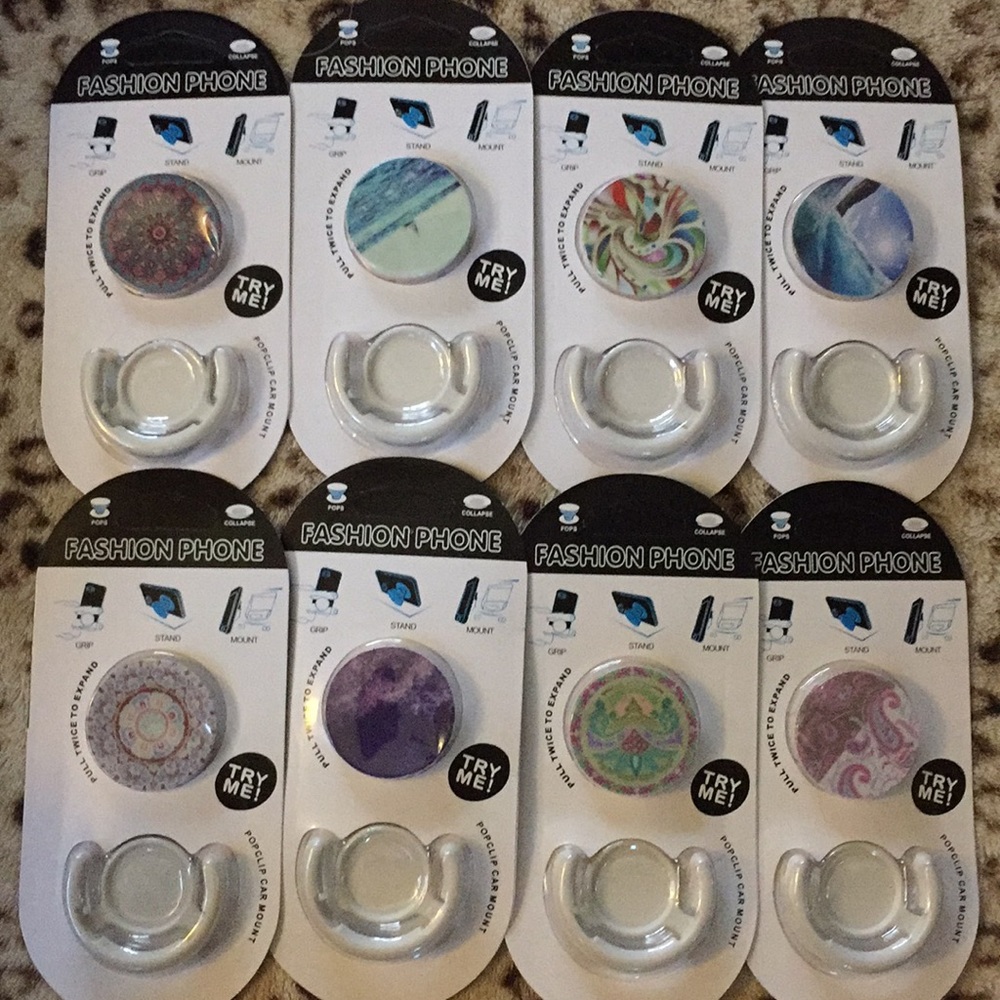 Pop Socket and Phone Mount Pattern Accessory Sets